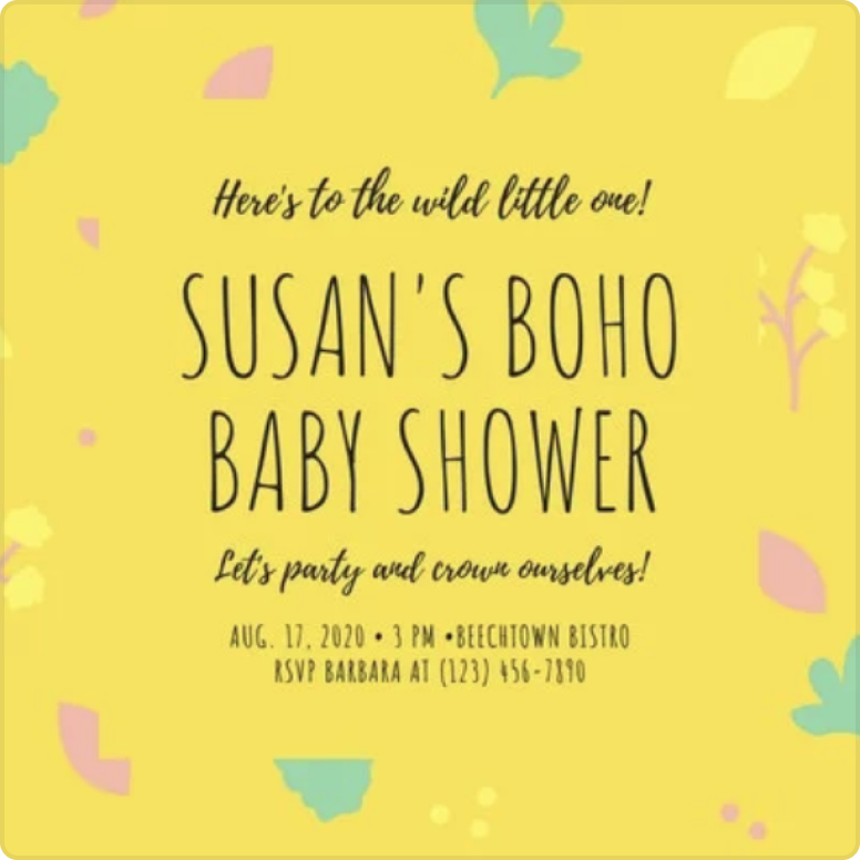 Personalized baby shower invitations with Canva