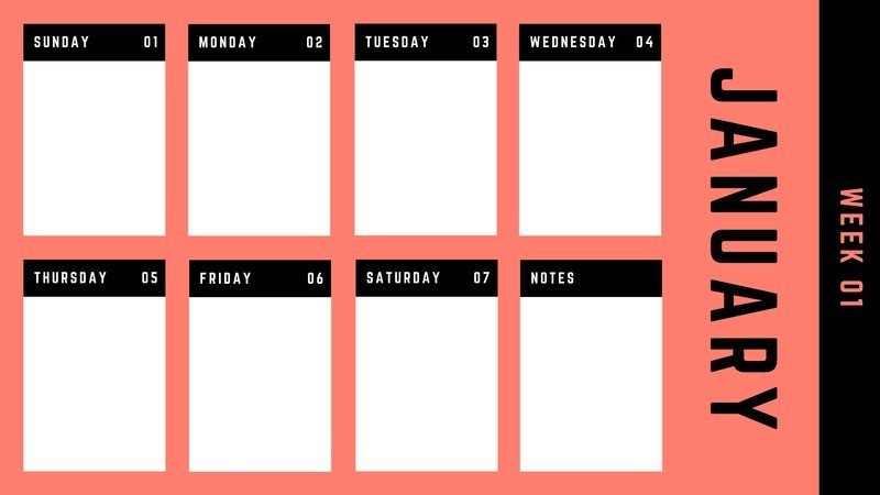 Blank, printable calendars for work or home with Canva