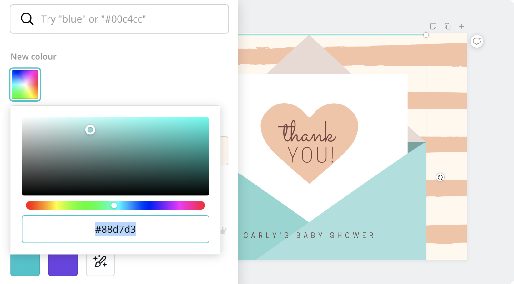 Personalized thank you cards with Canva
