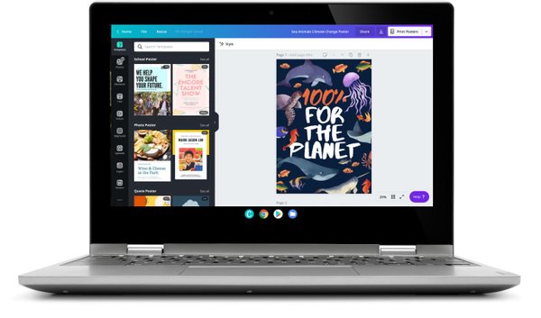 Réalisation d’une affiche scolaire avec l’éditeur Canva sur iPad