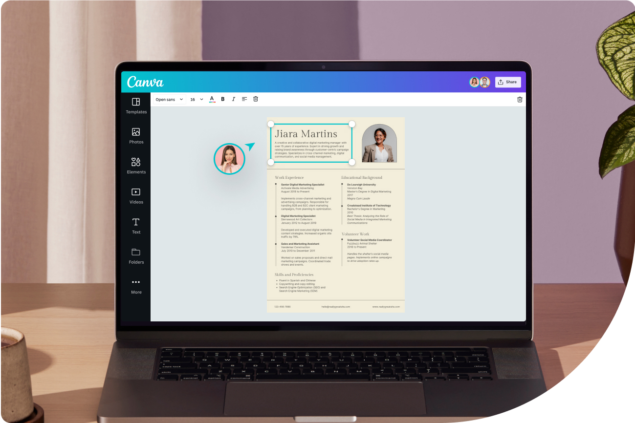 Cr ateur De CV En Ligne Gratuit Et Facile Canva