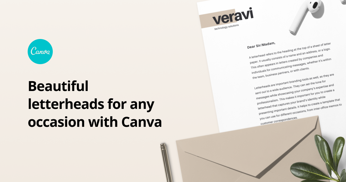 Beautiful, professional letterheads with Canva
