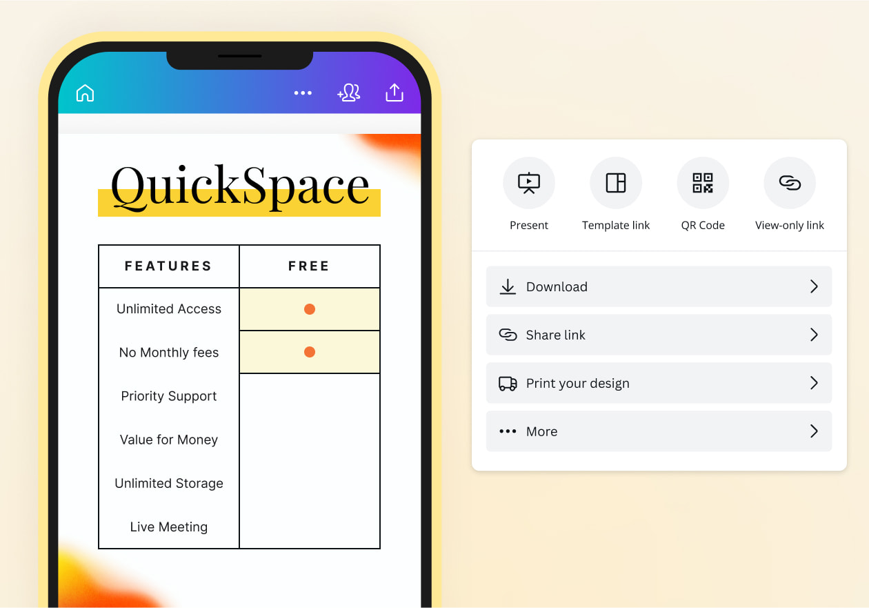 Creador de tablas online gratis Canva