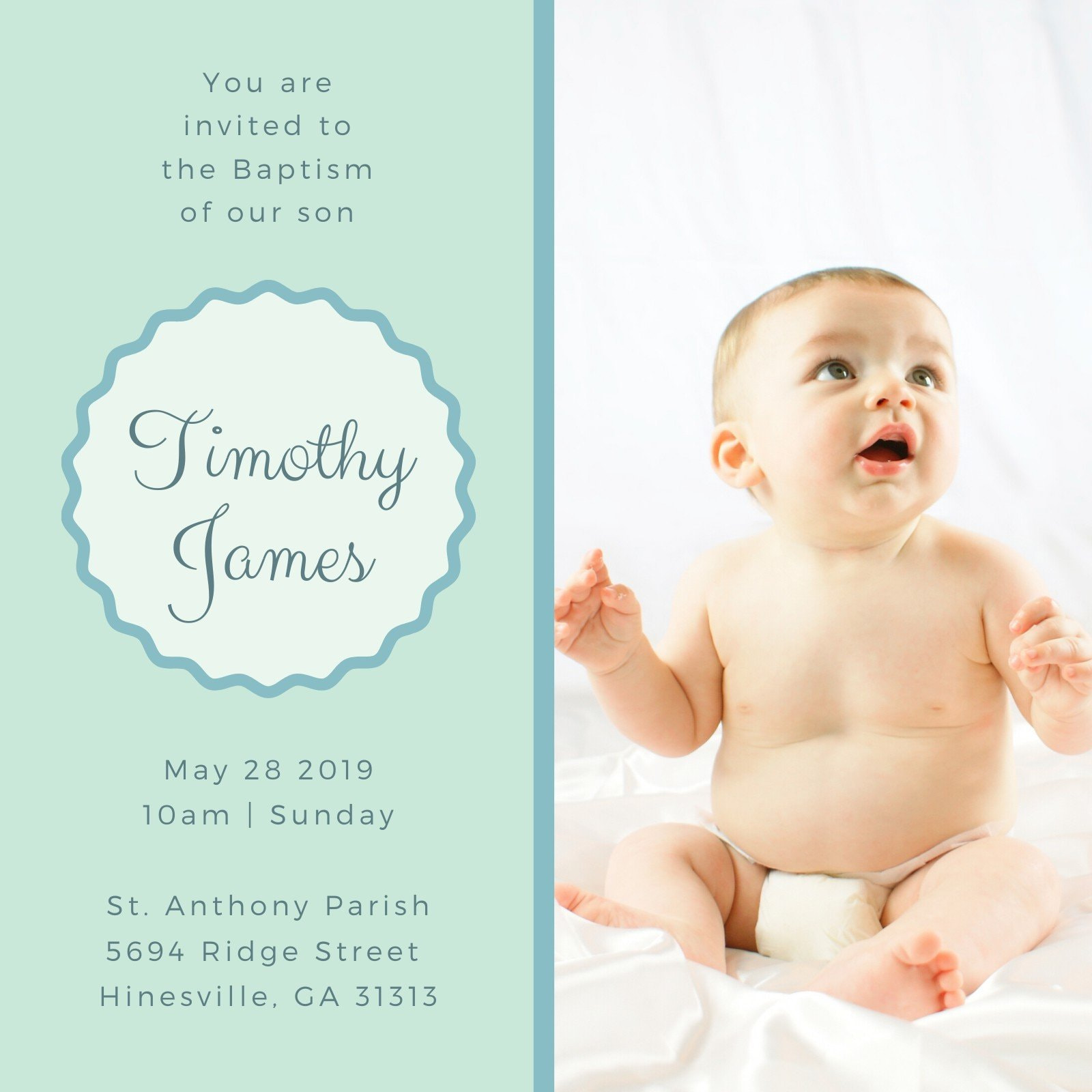 Design Your Own Christening Invitations Canva