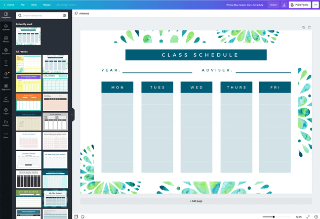 Class Schedule Maker - Create Free Timetables Online | Canva