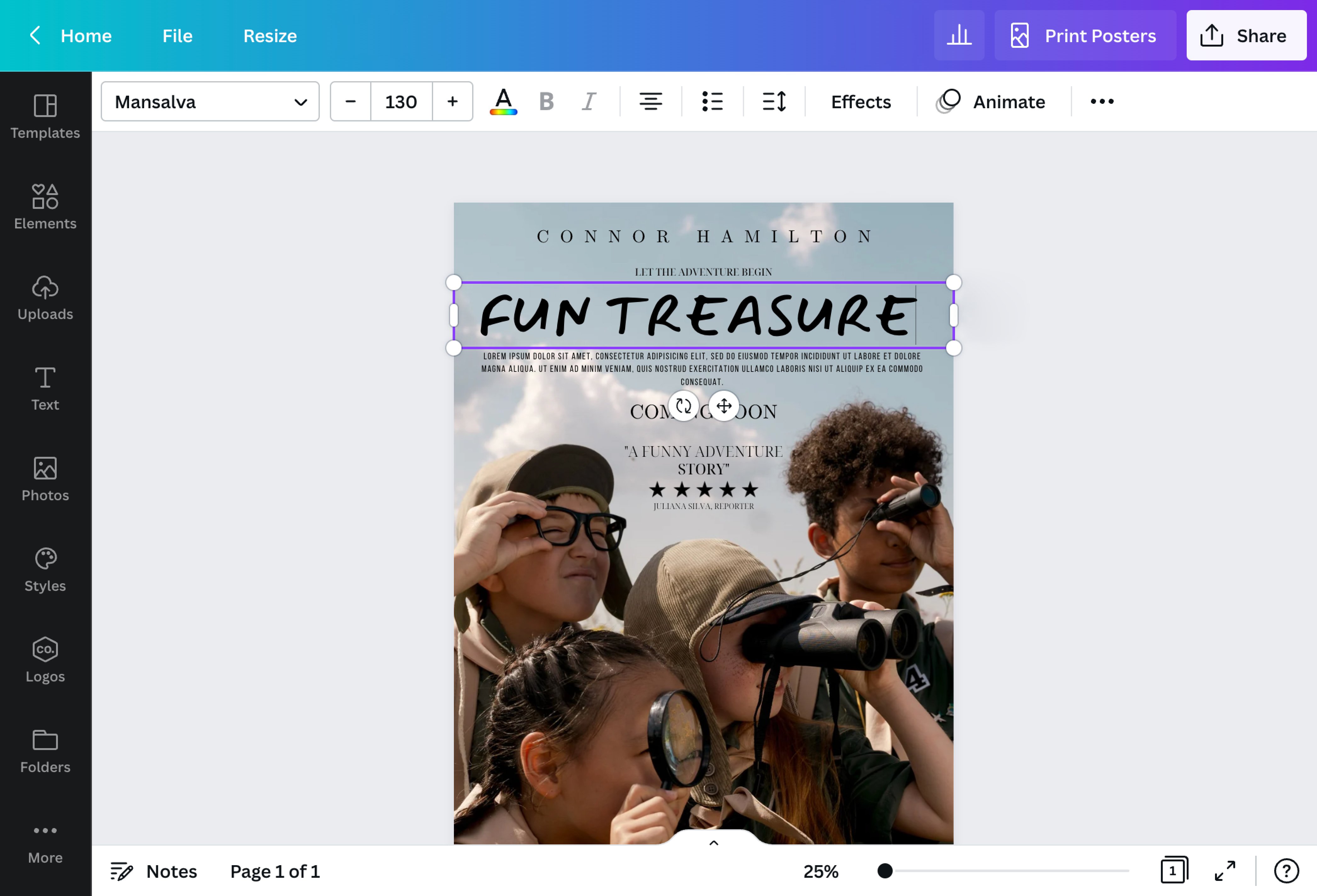 Creador de pósters de películas online gratis Canva