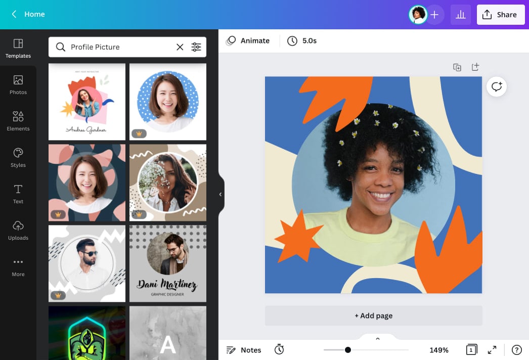 Erstelle ganz einfach ein schönes Profilbild | Canva