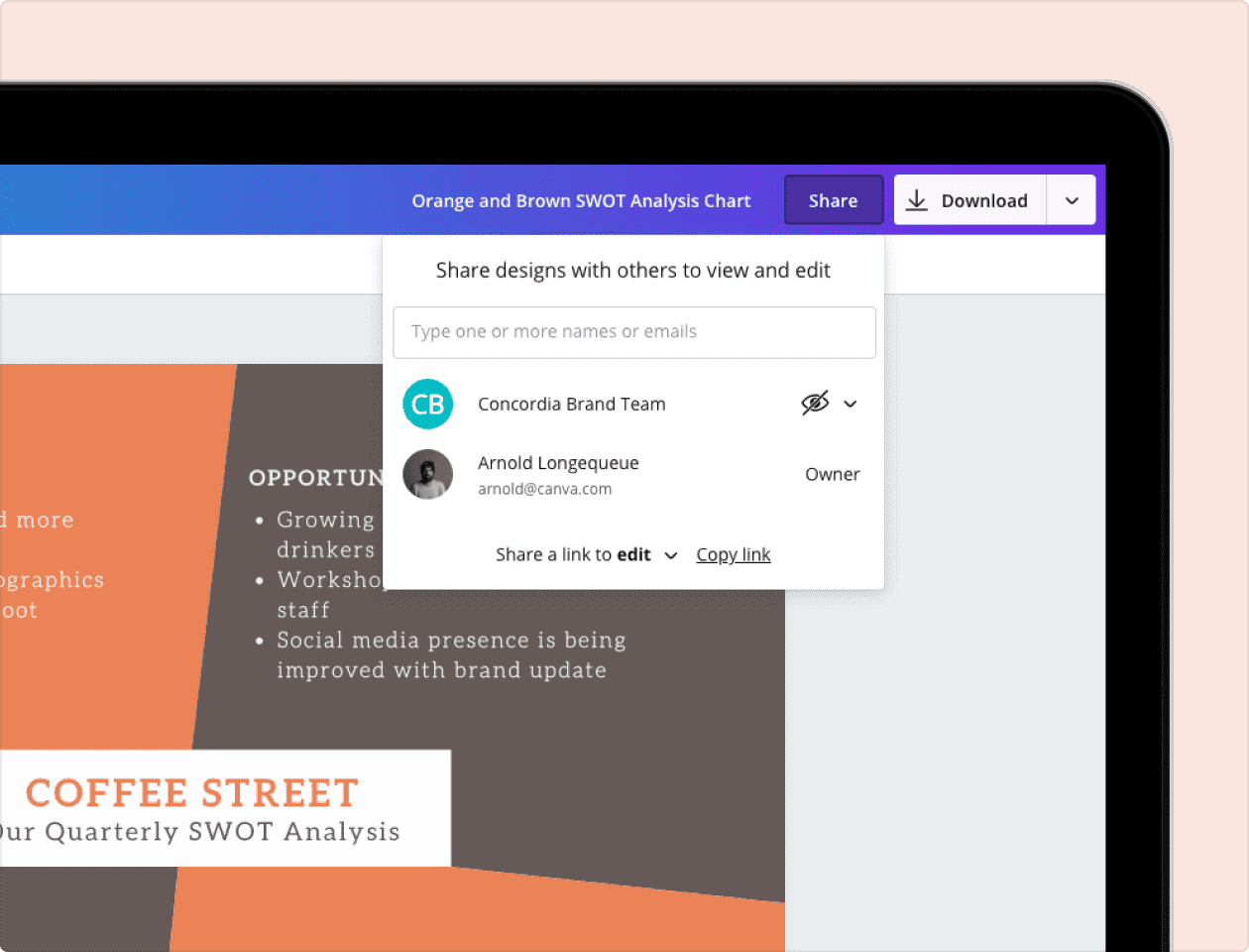 Fazer análise SWOT (FOFA), criar planeamento SWOT - Canva, image size:1260x960