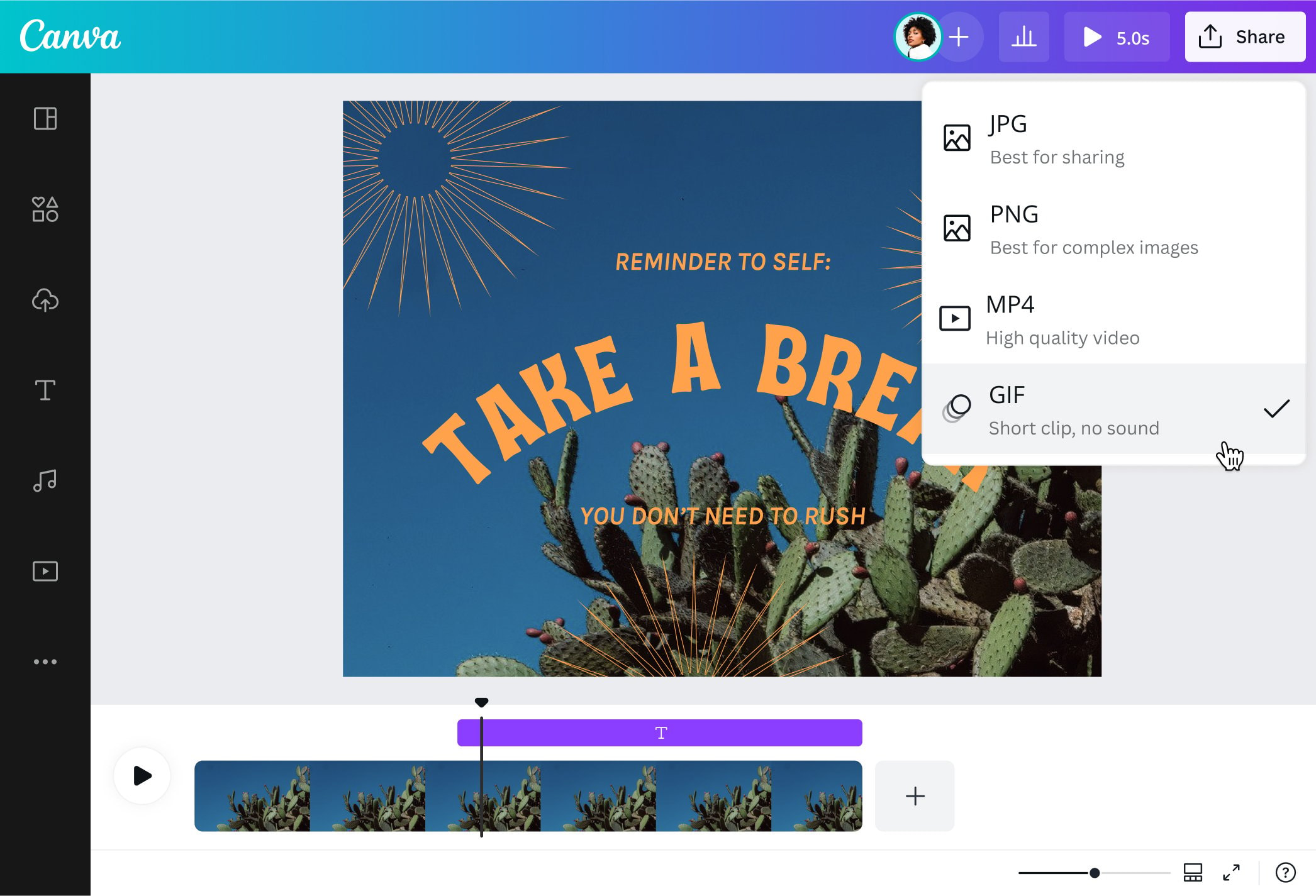 GIF文字入れサイト - オンラインで無料でGIFに文字を入れる | Canva