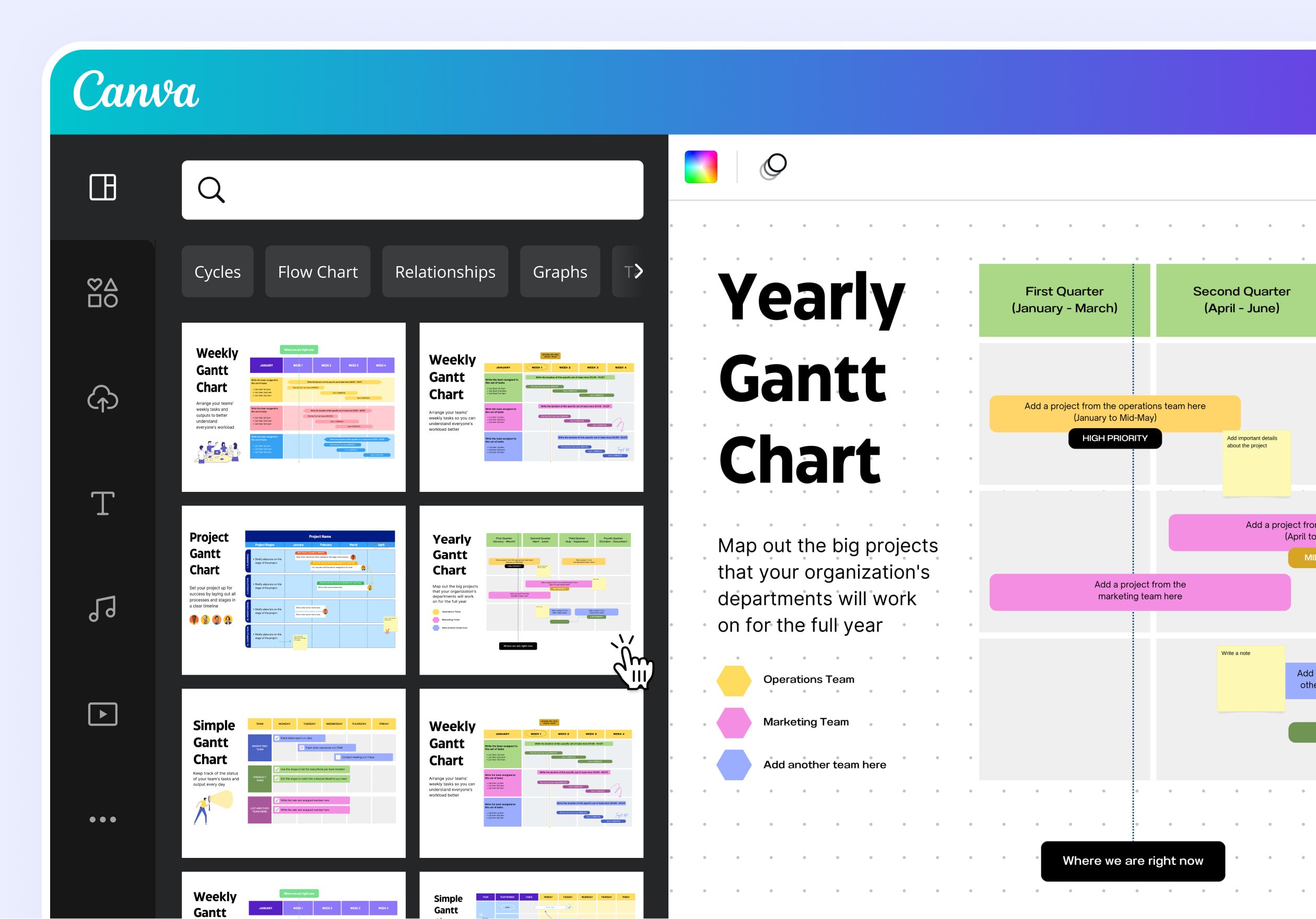 온라인 무료 간트 차트 만들기, 샘플 | Canva(캔바)
