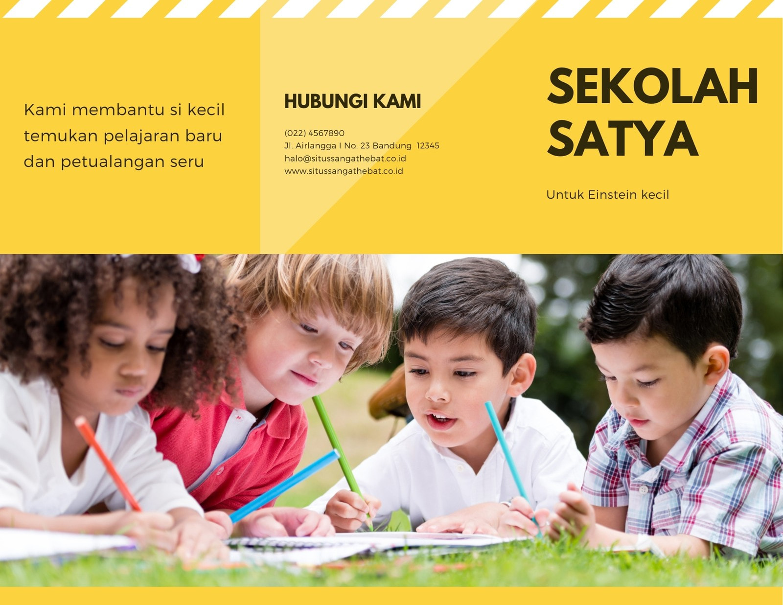 Gratis Unduh Desain Brosur Sekolah tahun Ajaran 2024 - Canva