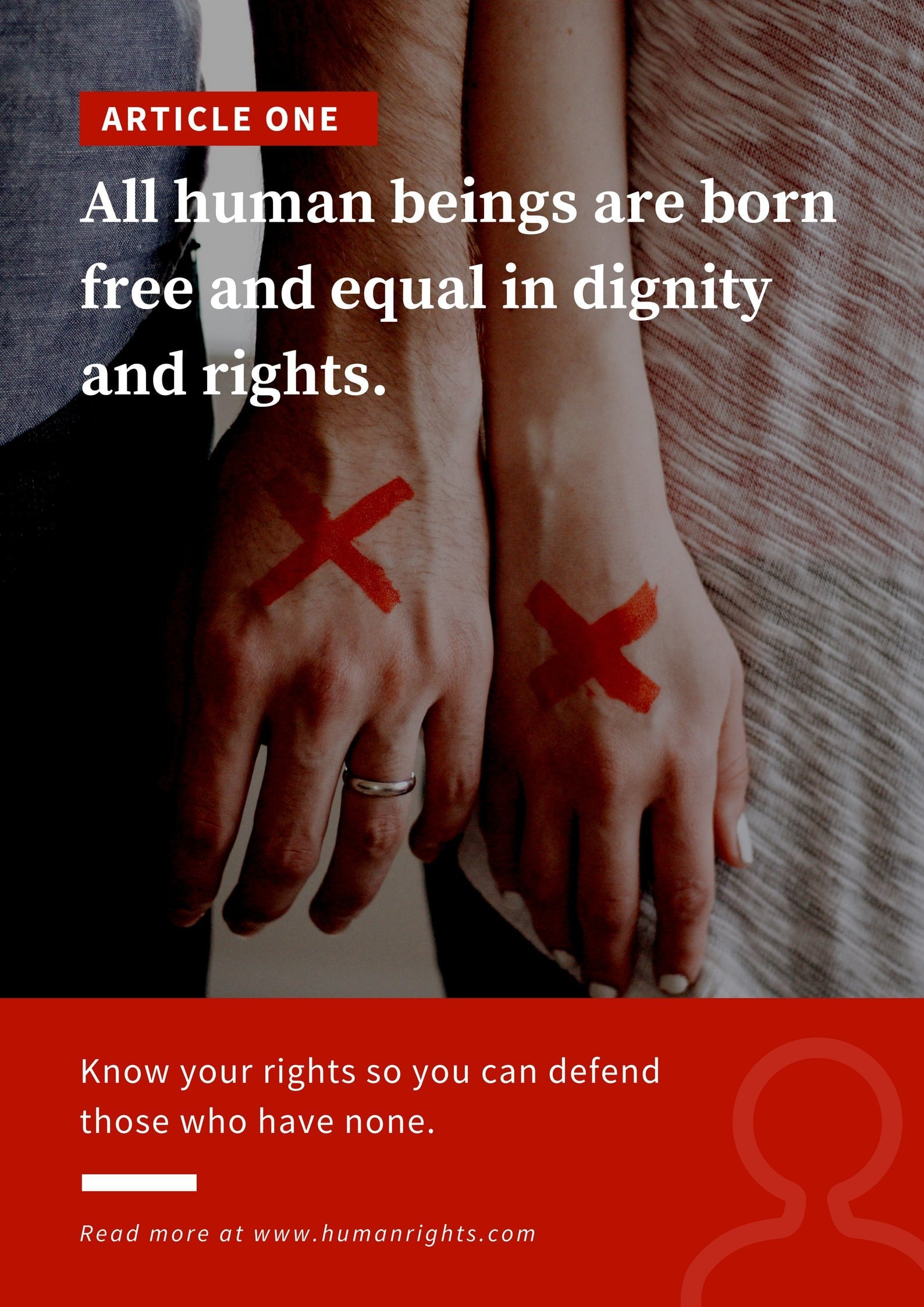 Human Rights Equality Symbol Human Rights Word Cloud Concept With Hand