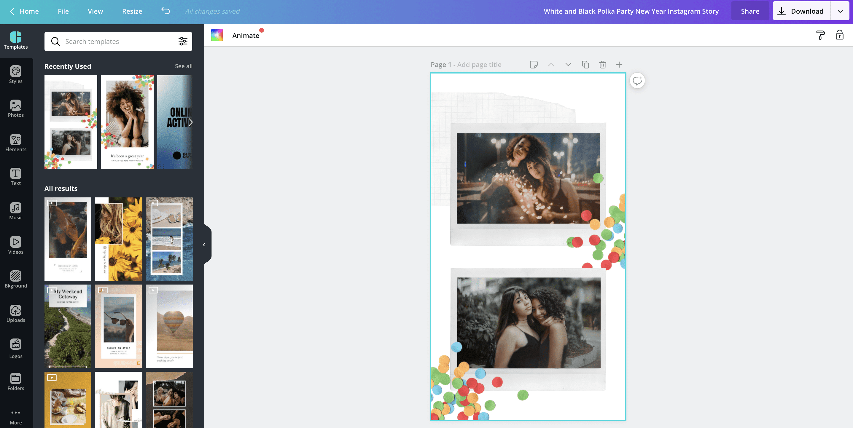 Canvaを使ったInstagramストーリーズの具体的な作成手順