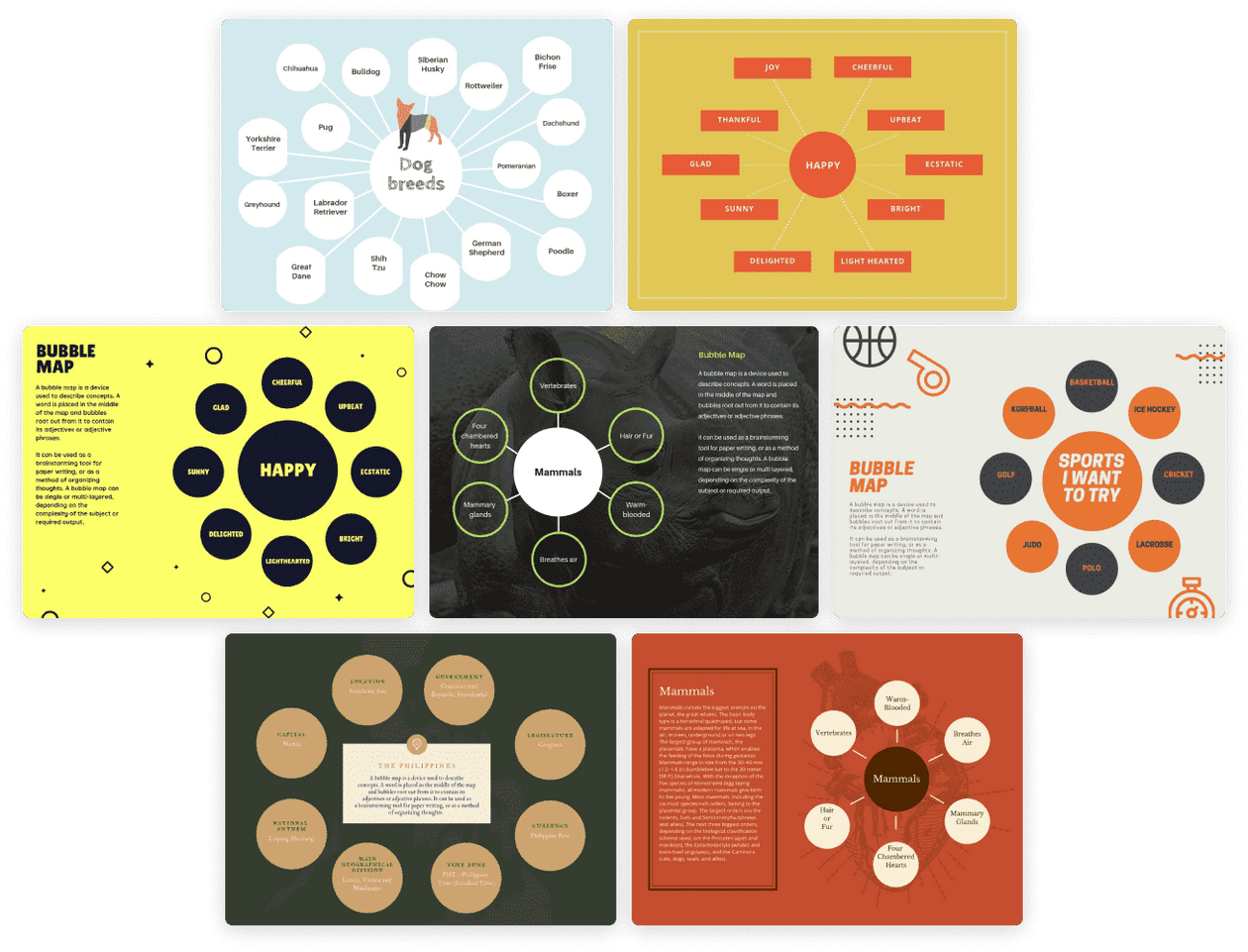 Crea mapas de burbujas personalizados gratis - Canva, image size:1260x961