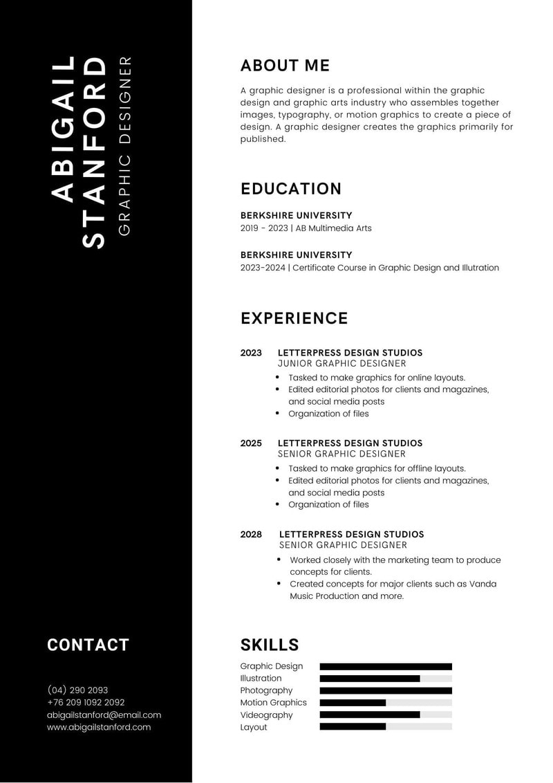 Stanford Resume Template Free Internal Resume Template To Edit Online