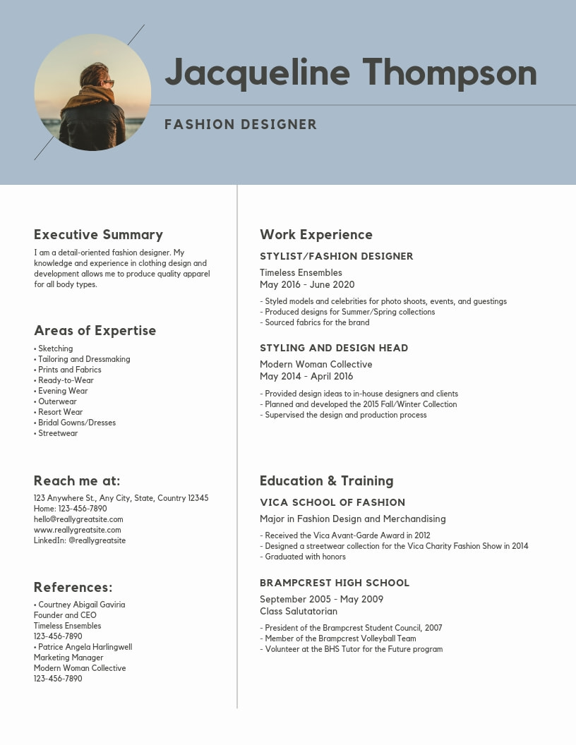 Emphasize career highlights on - Blue Minimalist Modern Resume 