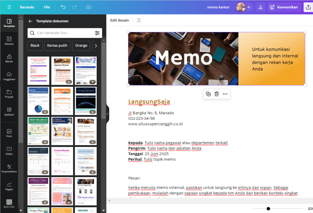 Membuat Dokumen Kantor untuk Administrasi & Bisnis | Canva