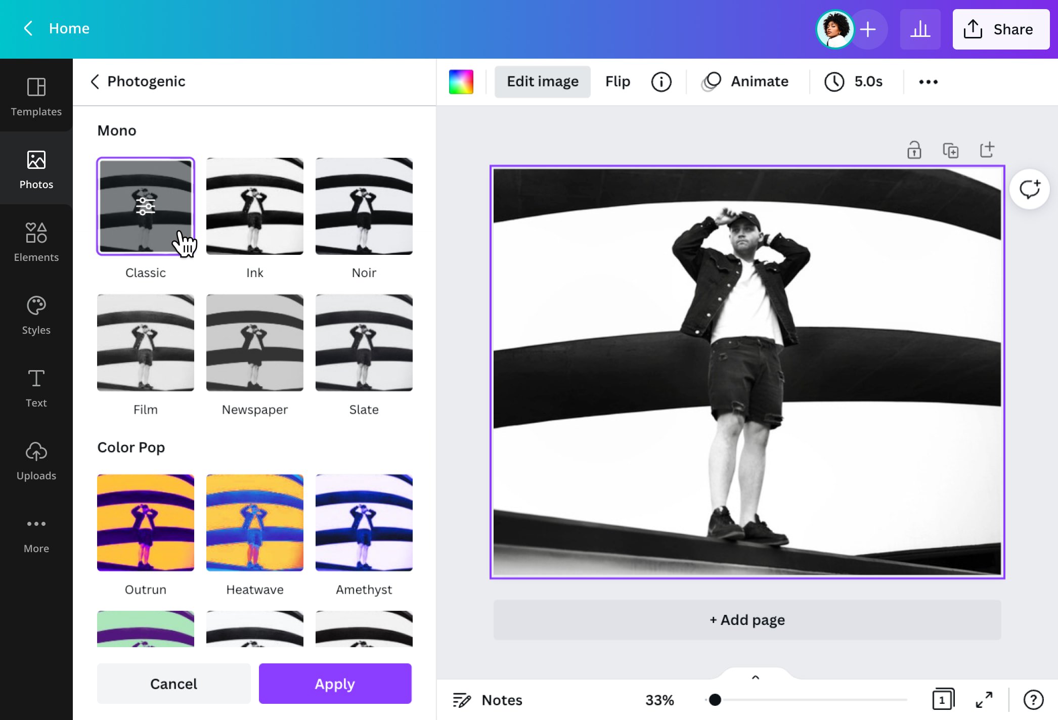SchwarzWeißFilter Bilder in SchwarzWeiß umwandeln Canva