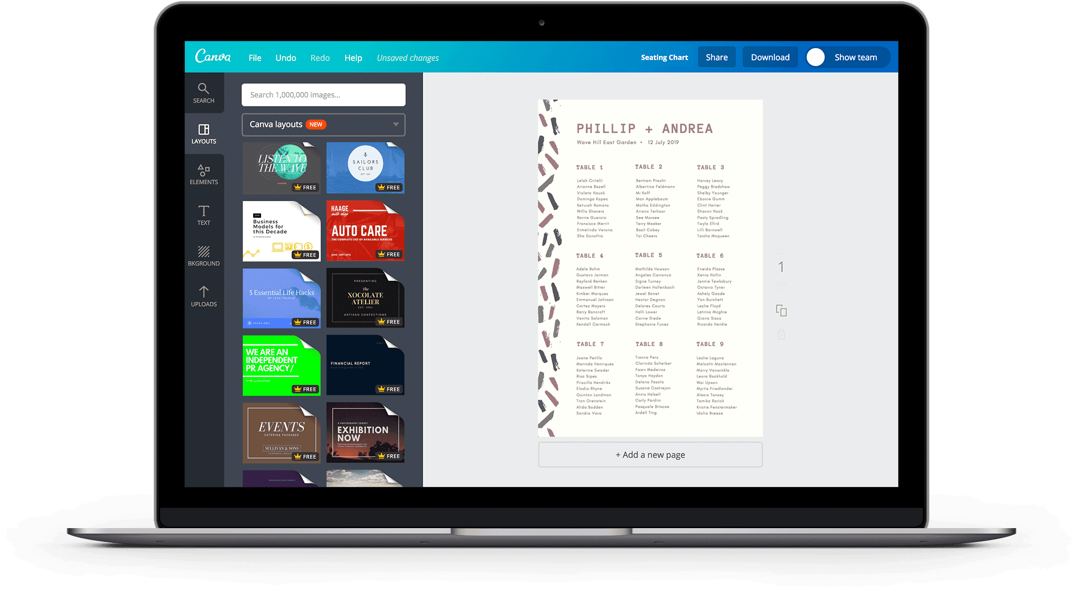 Crea tu propio mapa de asientos para tus eventos con Canva, image size:2204x1205