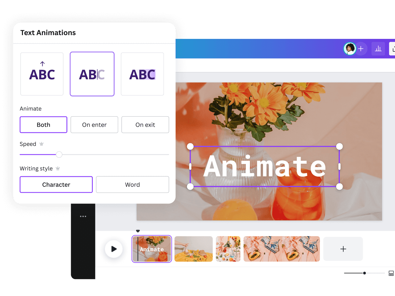 Previewing Animated Design in Canva