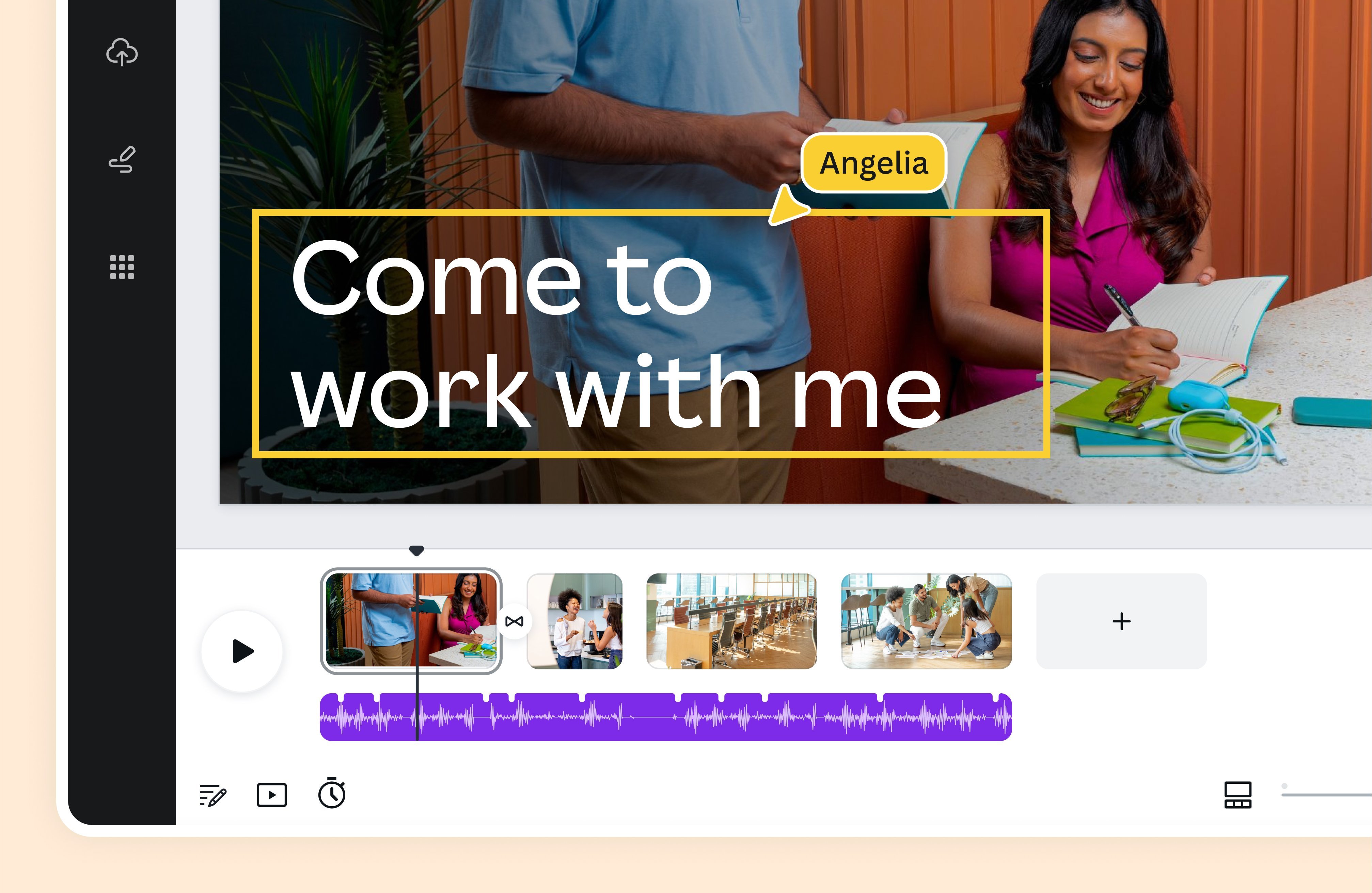 Add text and trim your video with Canva
