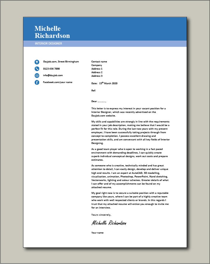 49+ Application Letter Design Job best example