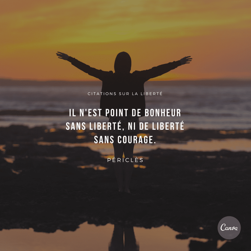 Je N'espère Rien Je Ne Crains Rien Je Suis Libre Créez des citations sur la liberté gratuitement - Canva