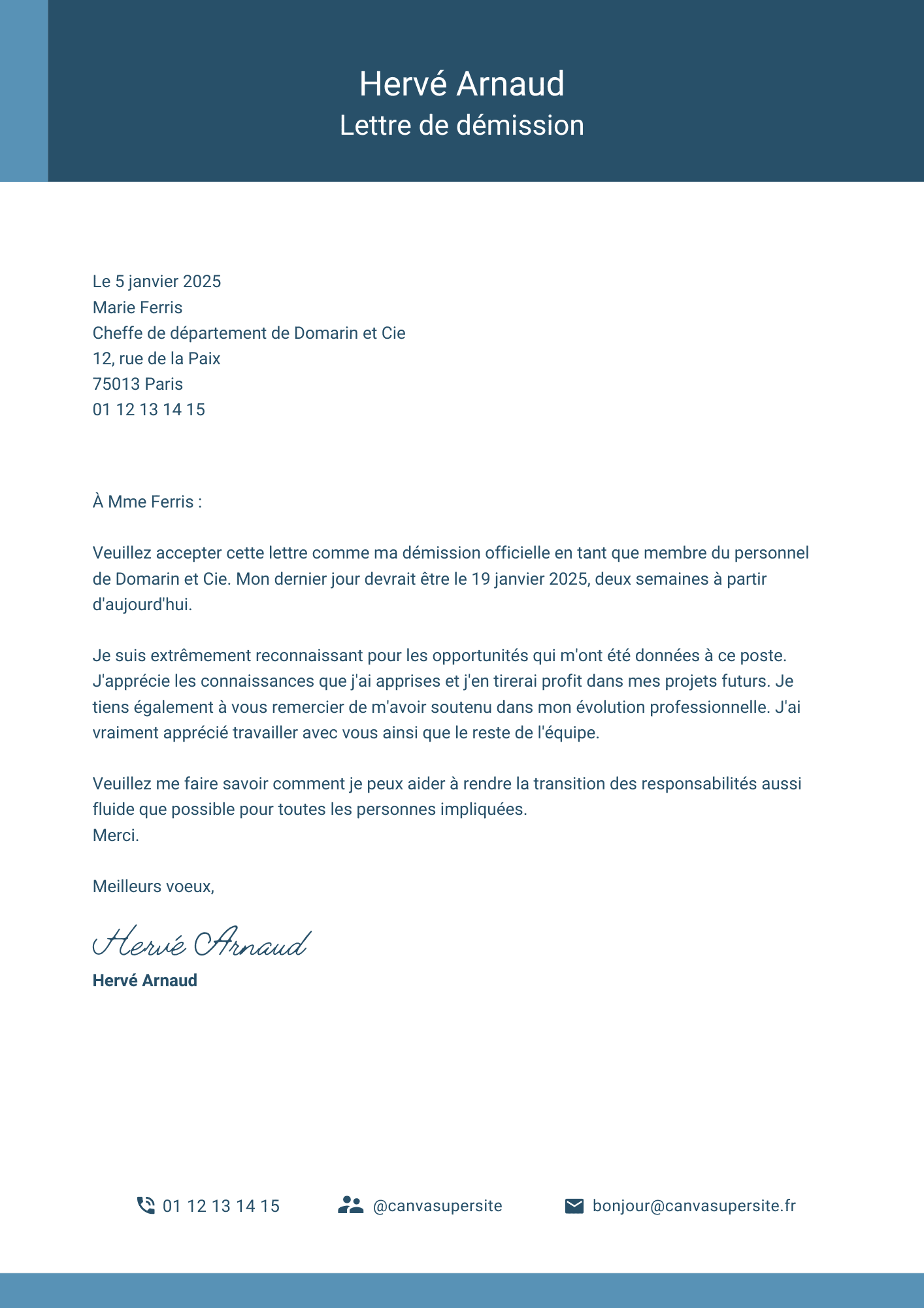 Lettre De Demission Originale Mod le Lettre De Demission Simple GJDJU