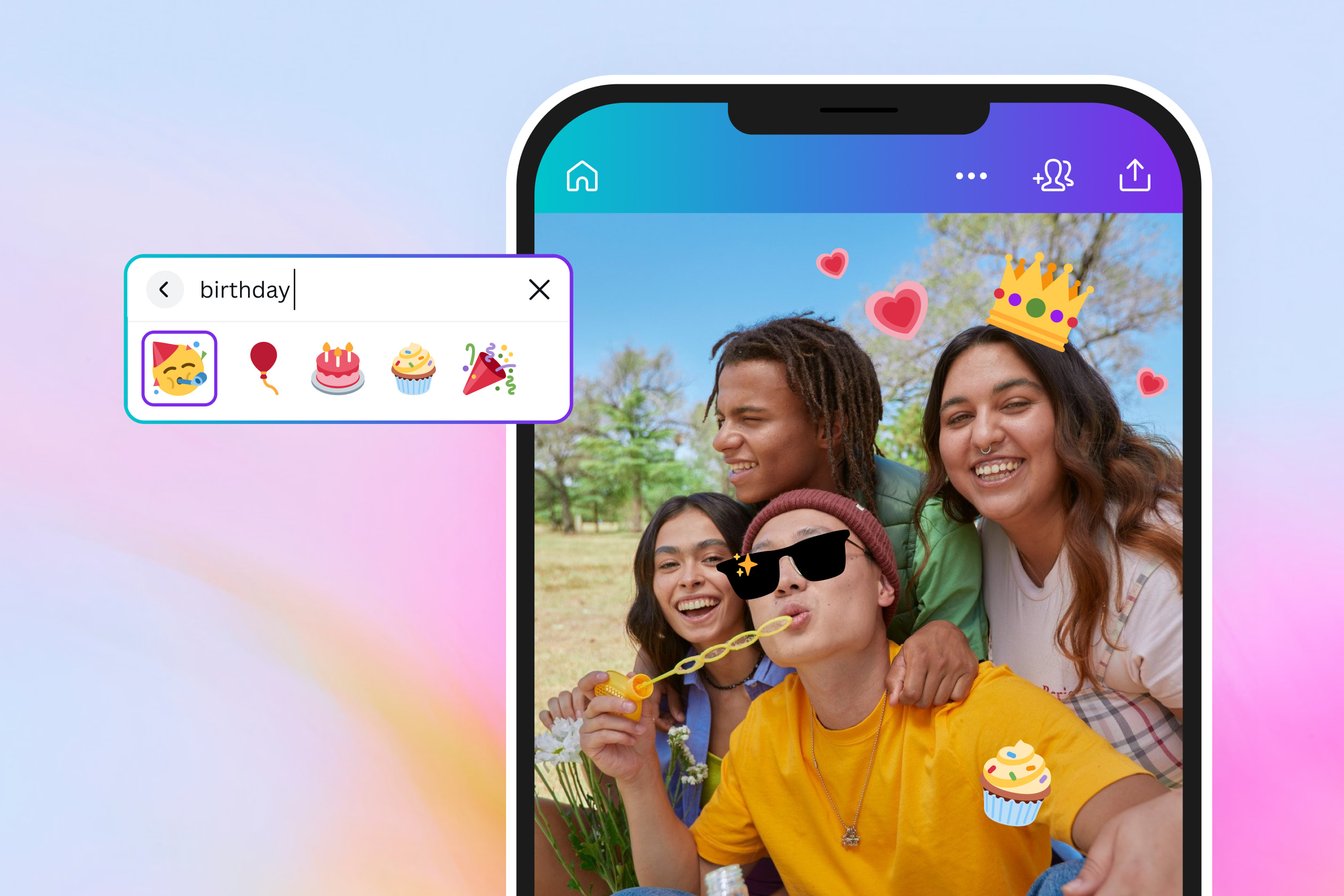 Adicionar emoji à foto online grátis | Canva