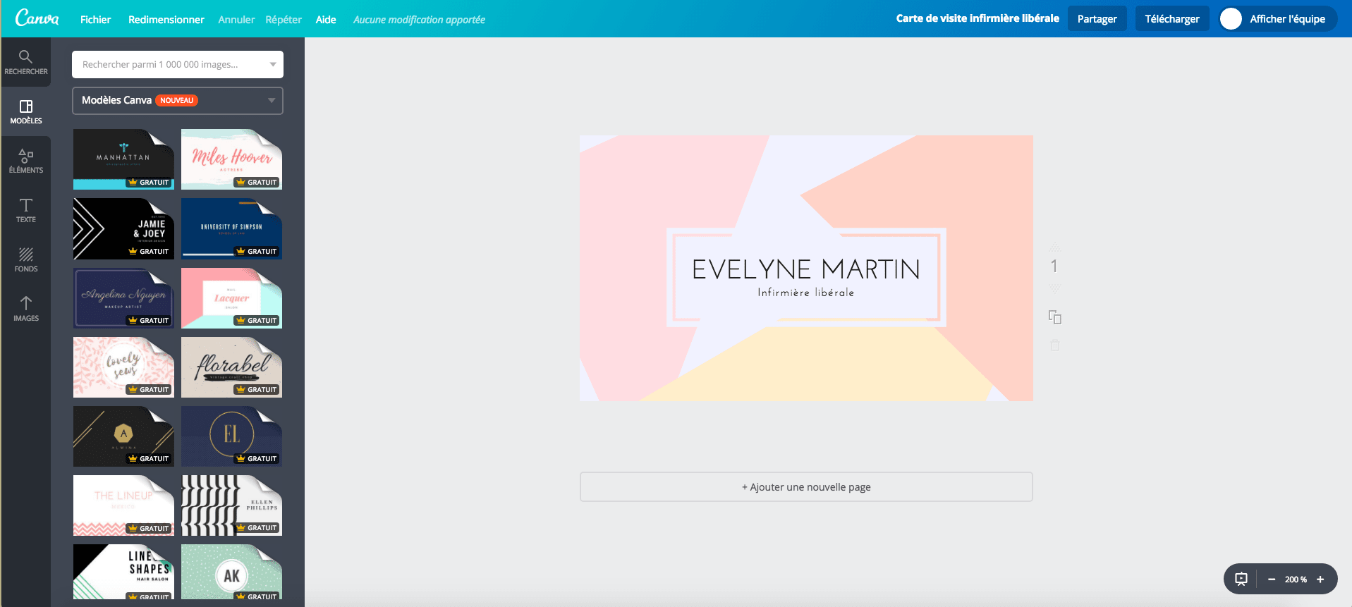 Créez une carte de visite d'infirmière libérale - Canva