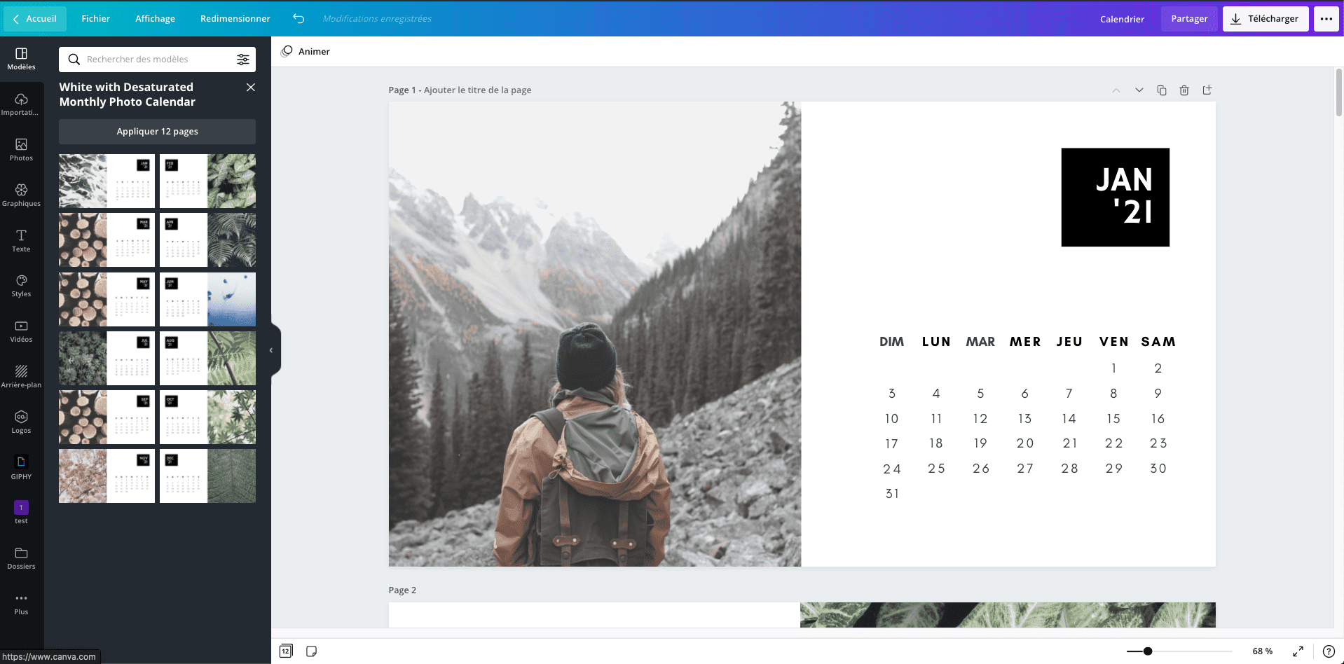 Faire un calendrier 2025 - facile & gratuit | Canva