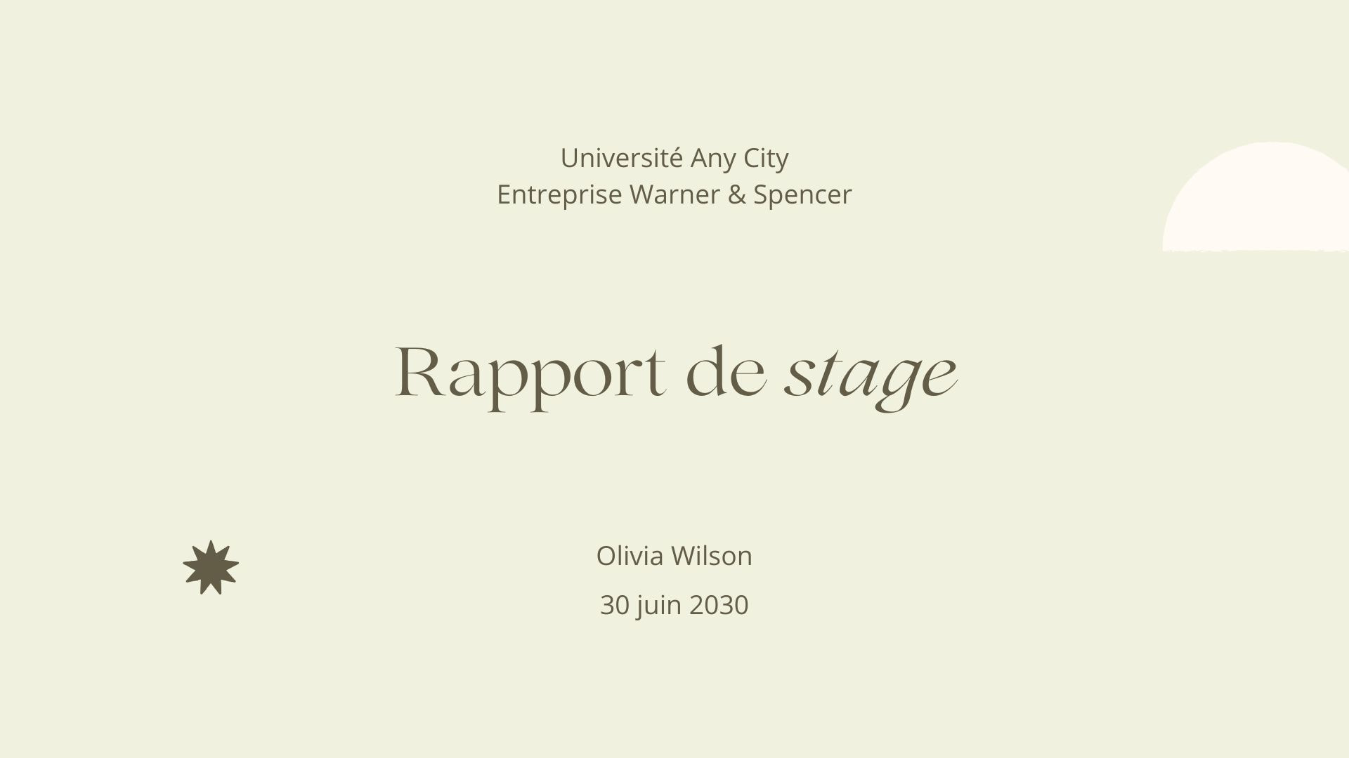 Rapport de stage : 10 exemples gratuits pour vous lancer | Canva