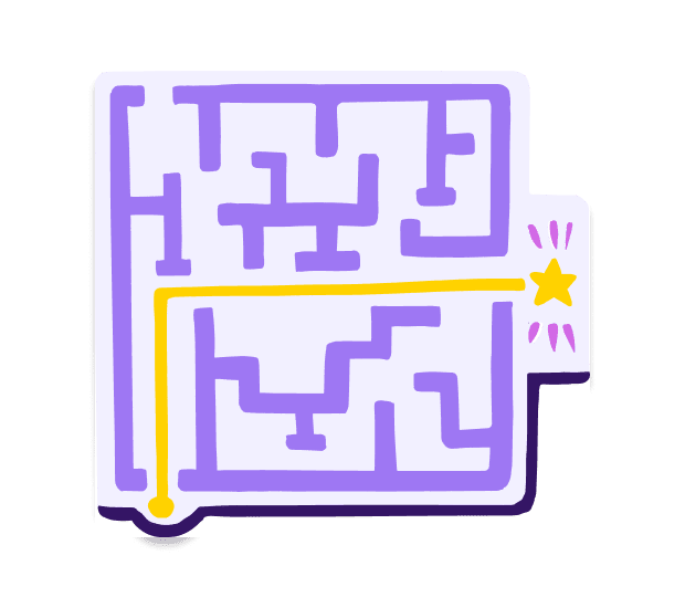 A completed maze graphic