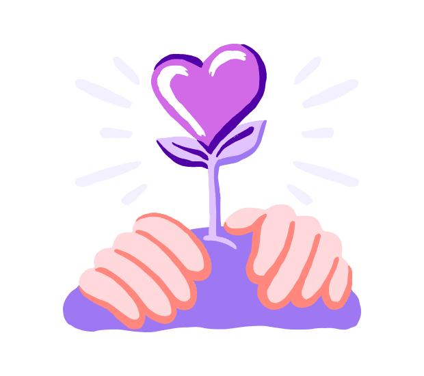 A heart shaped plant graphic