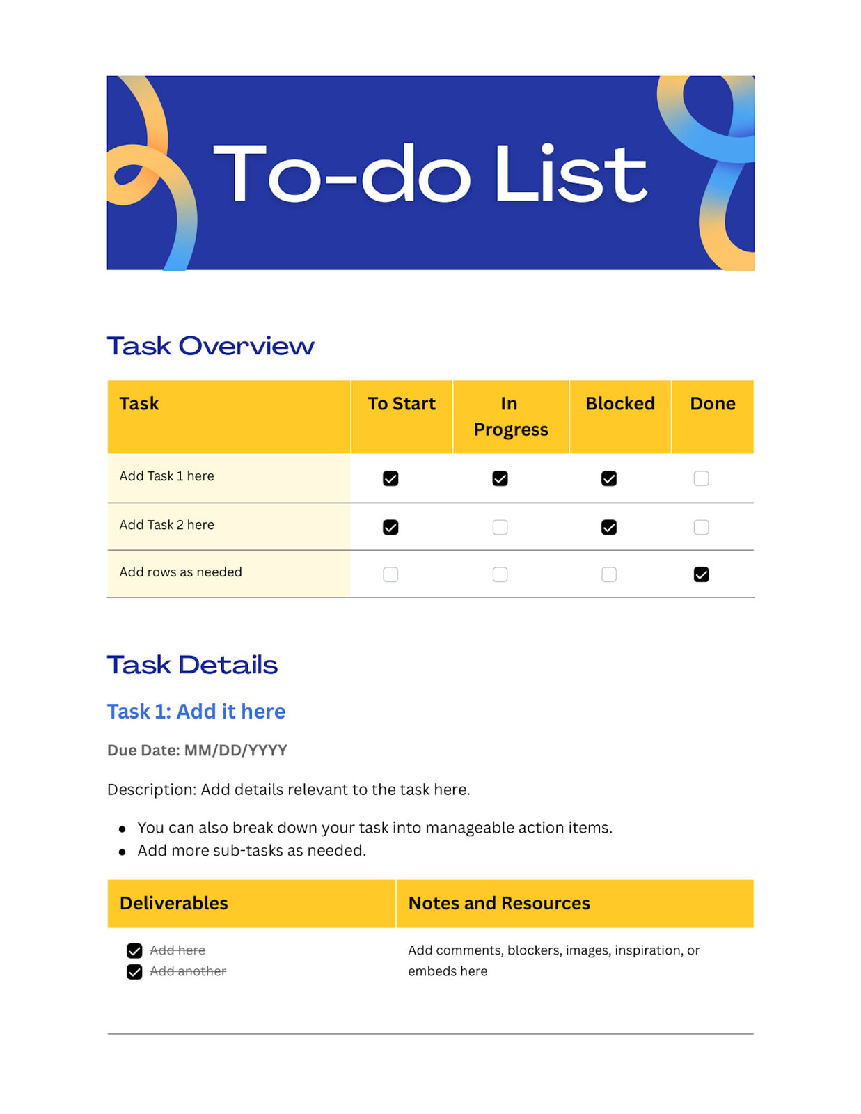 Free To-Do List Maker - Create A To-Do List Online | Canva