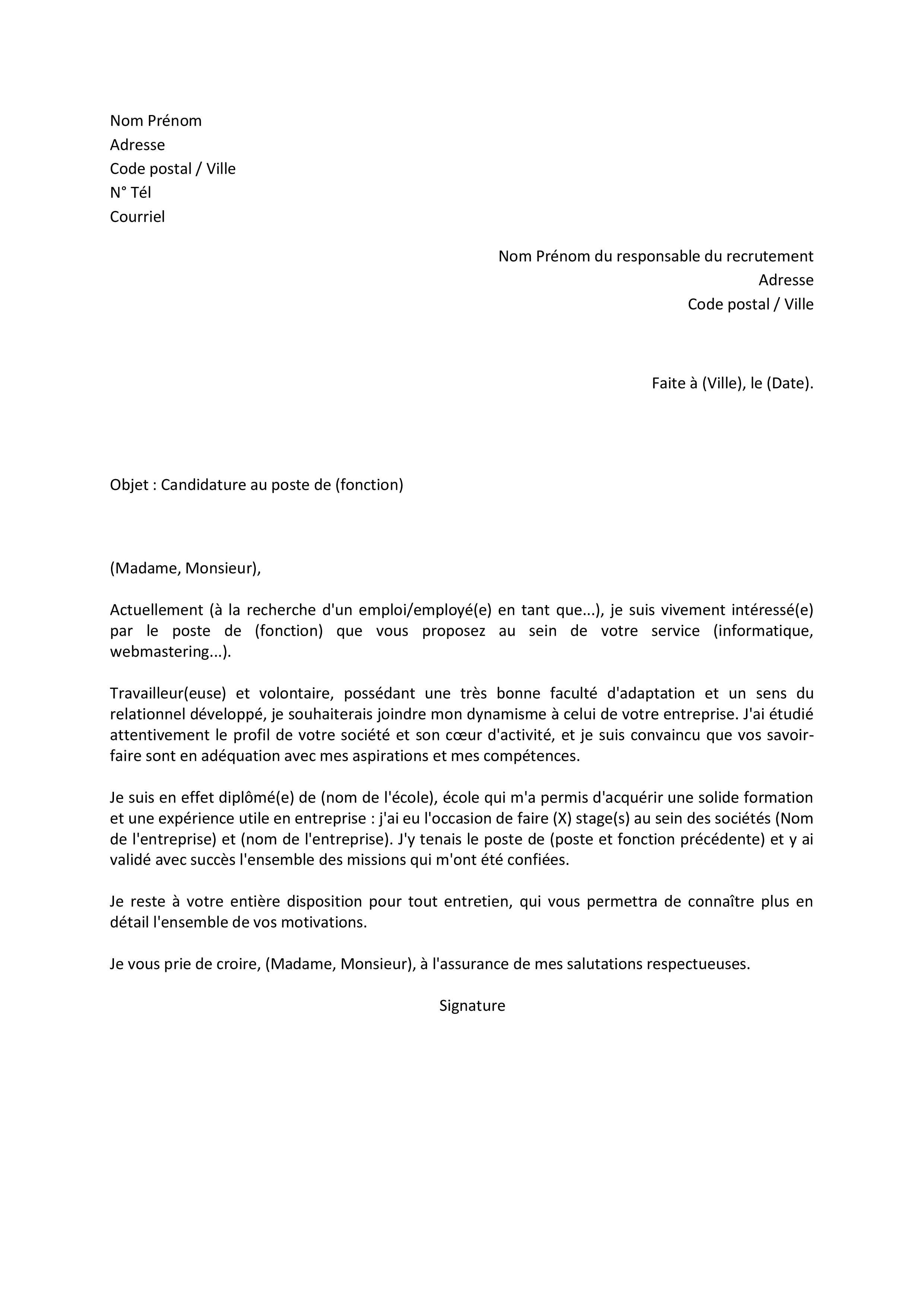 Lettre De Motivation Le TOP 25 Des Mod les Conseils Canva Decouvrir