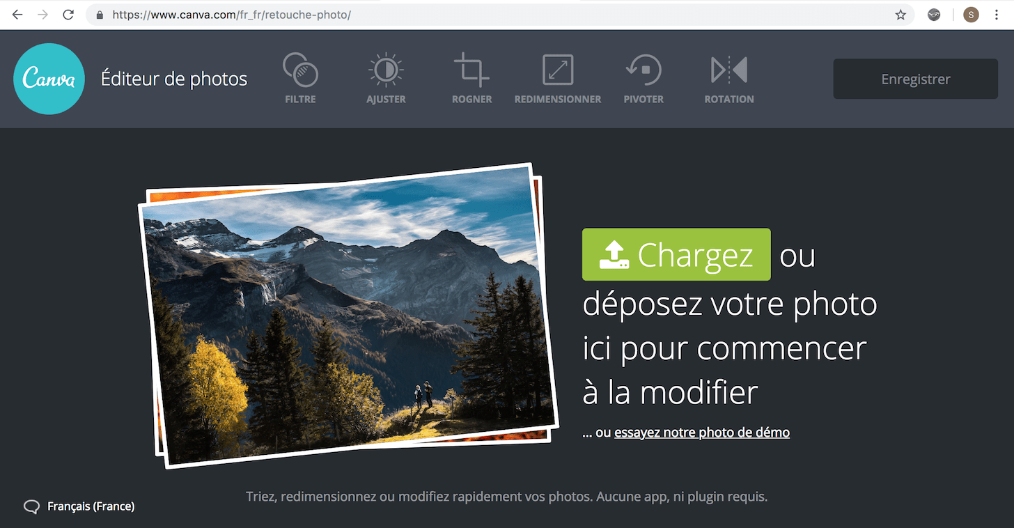 Tuto retouche photo en ligne gratuite Canva