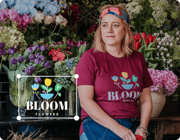 Example of flower shop design created in Canva