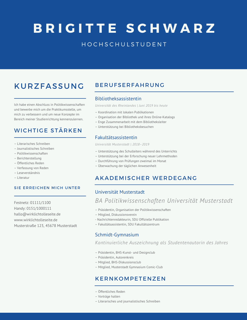 Schicke Lebenslauf Vorlagen Fur Schuler