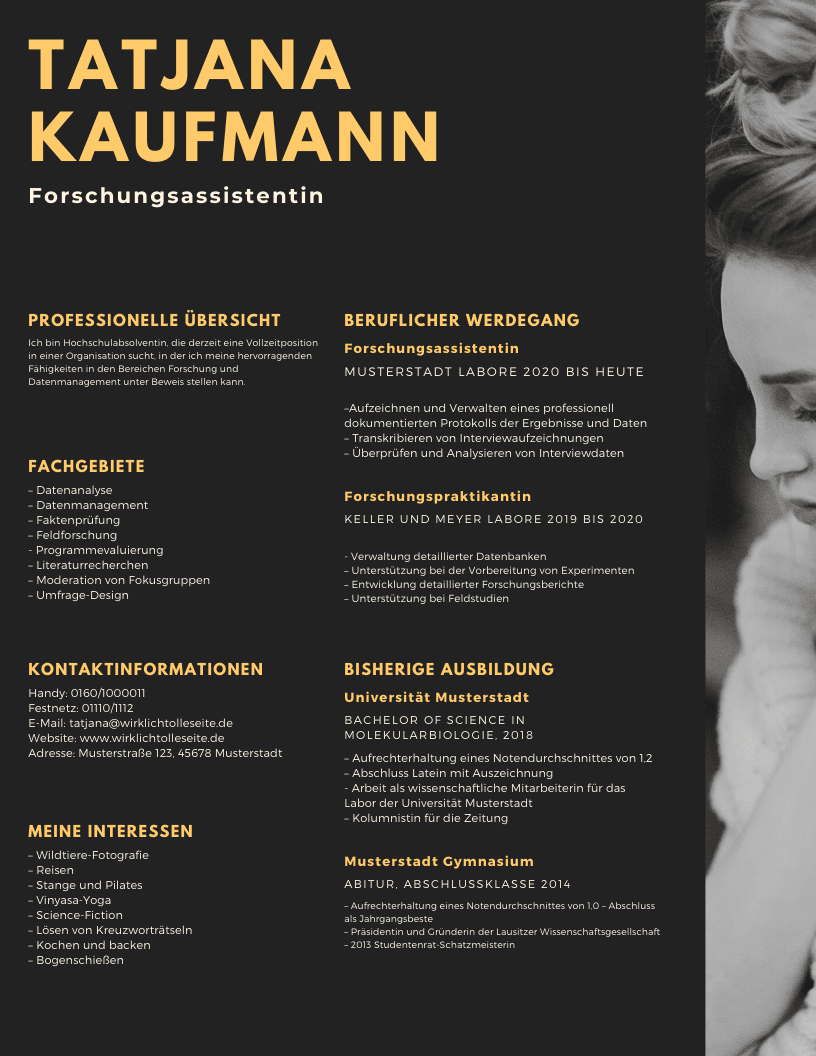 20 schicke Lebenslauf-Vorlagen für Schüler