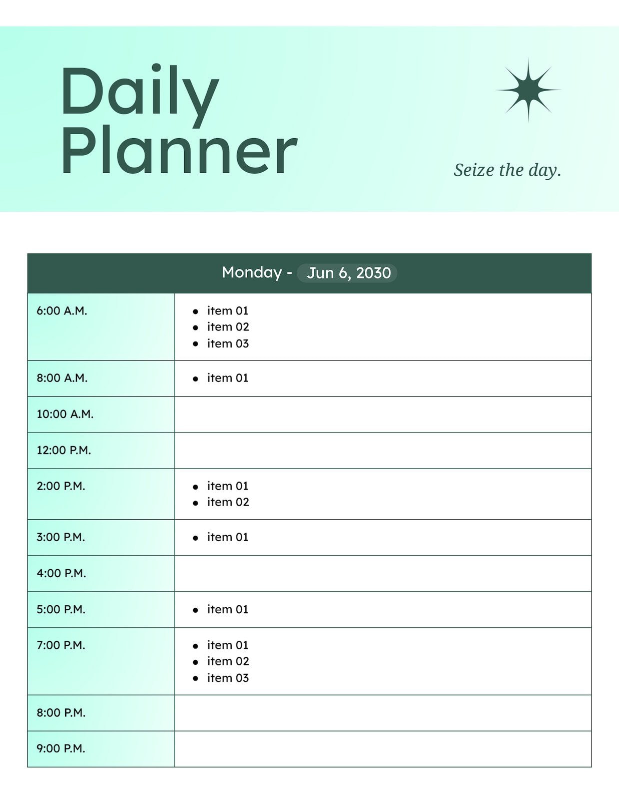 Typical Daily Schedule