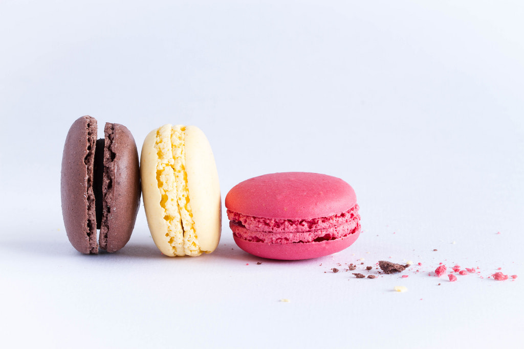 Macaroons with minimalist background