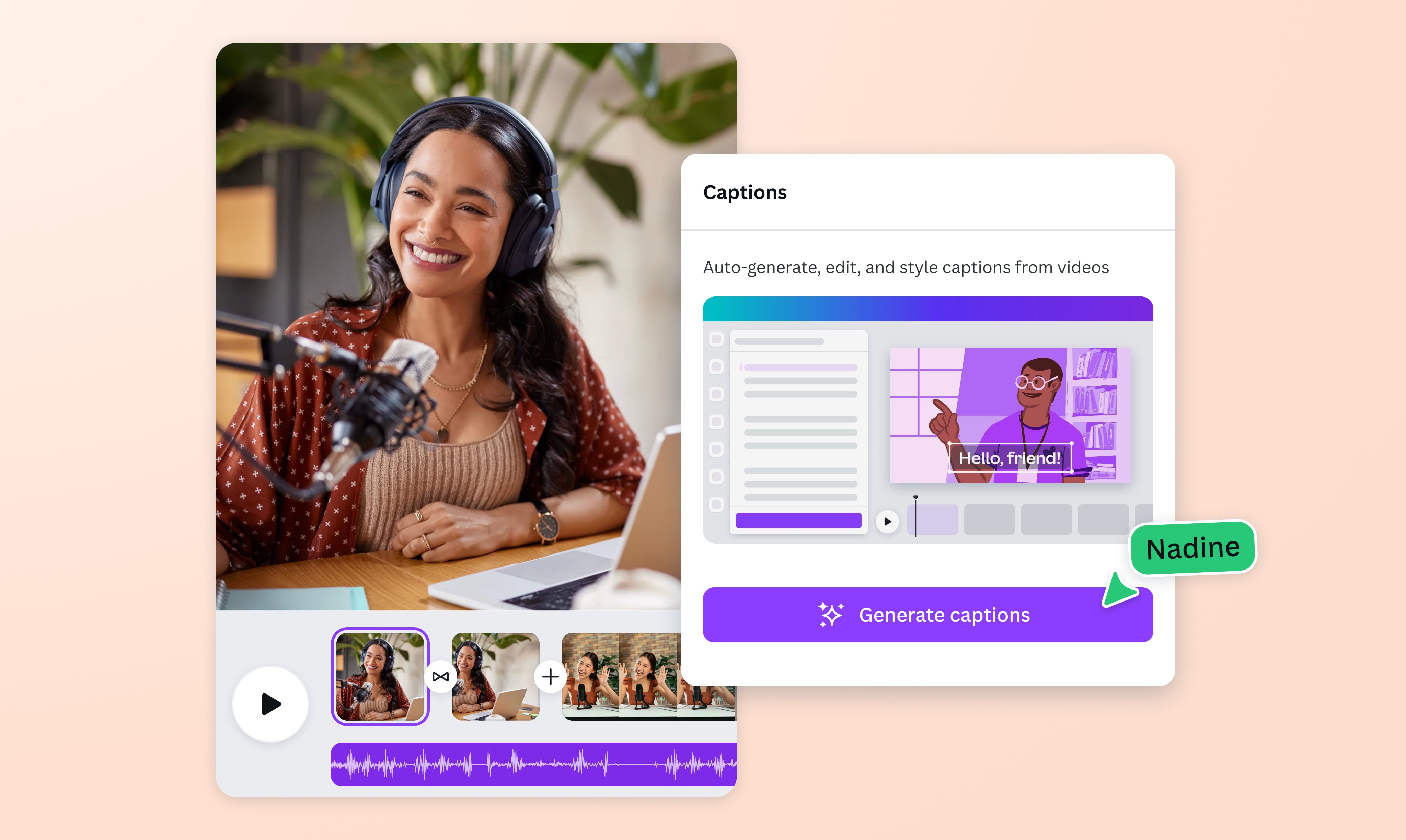 AI auto caption generation on mobile