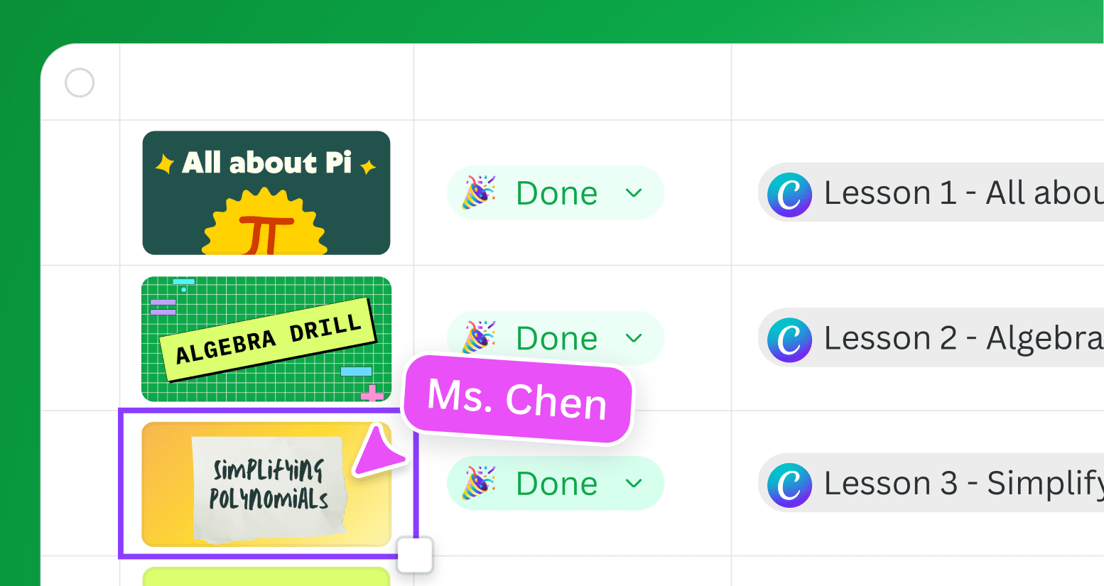Interactive features for learning