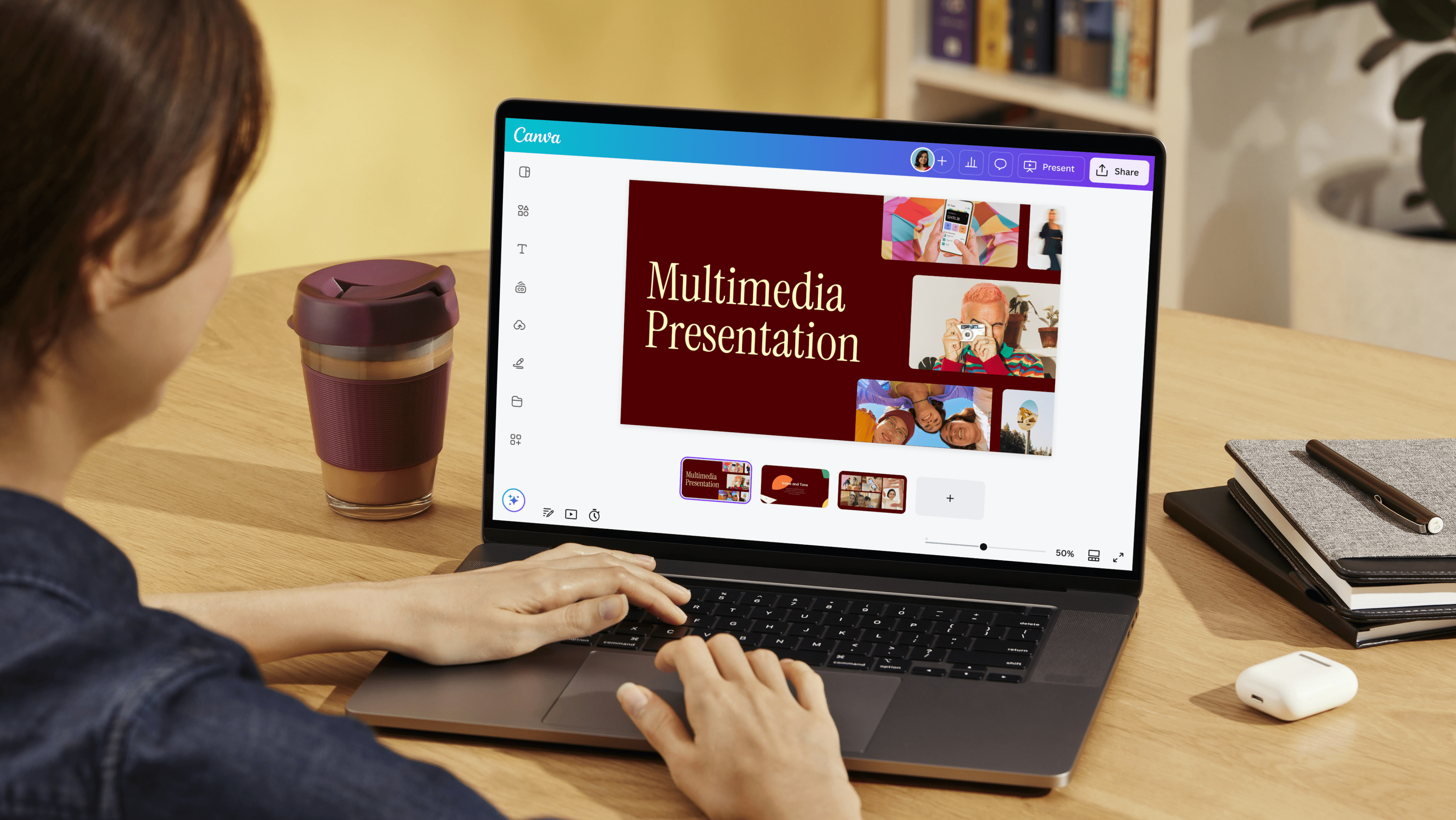 Presentazione multimediale: istruzioni, modelli ed esempi | Canva