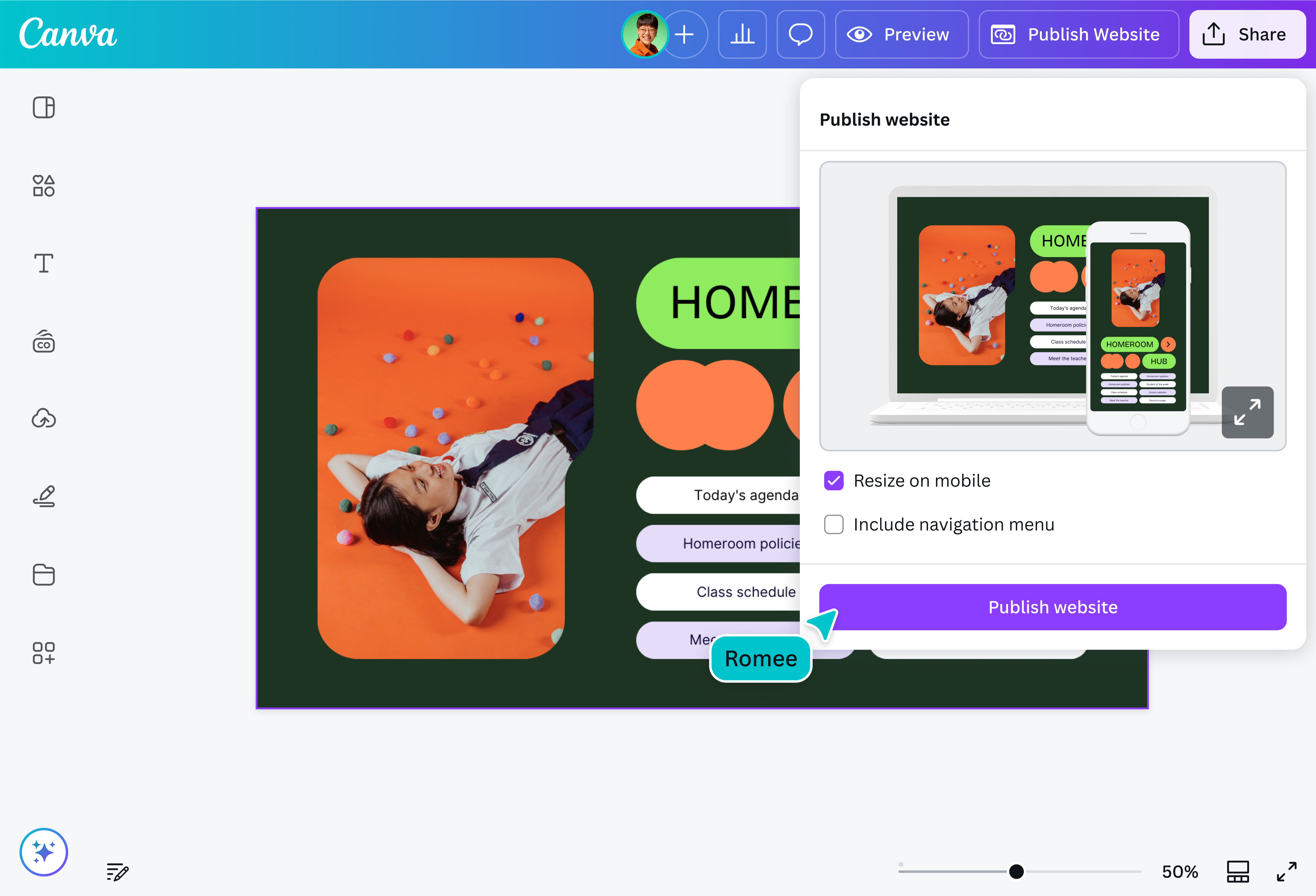 Bio Site Maker: Maak gratis een website voor één pagina | Canva
