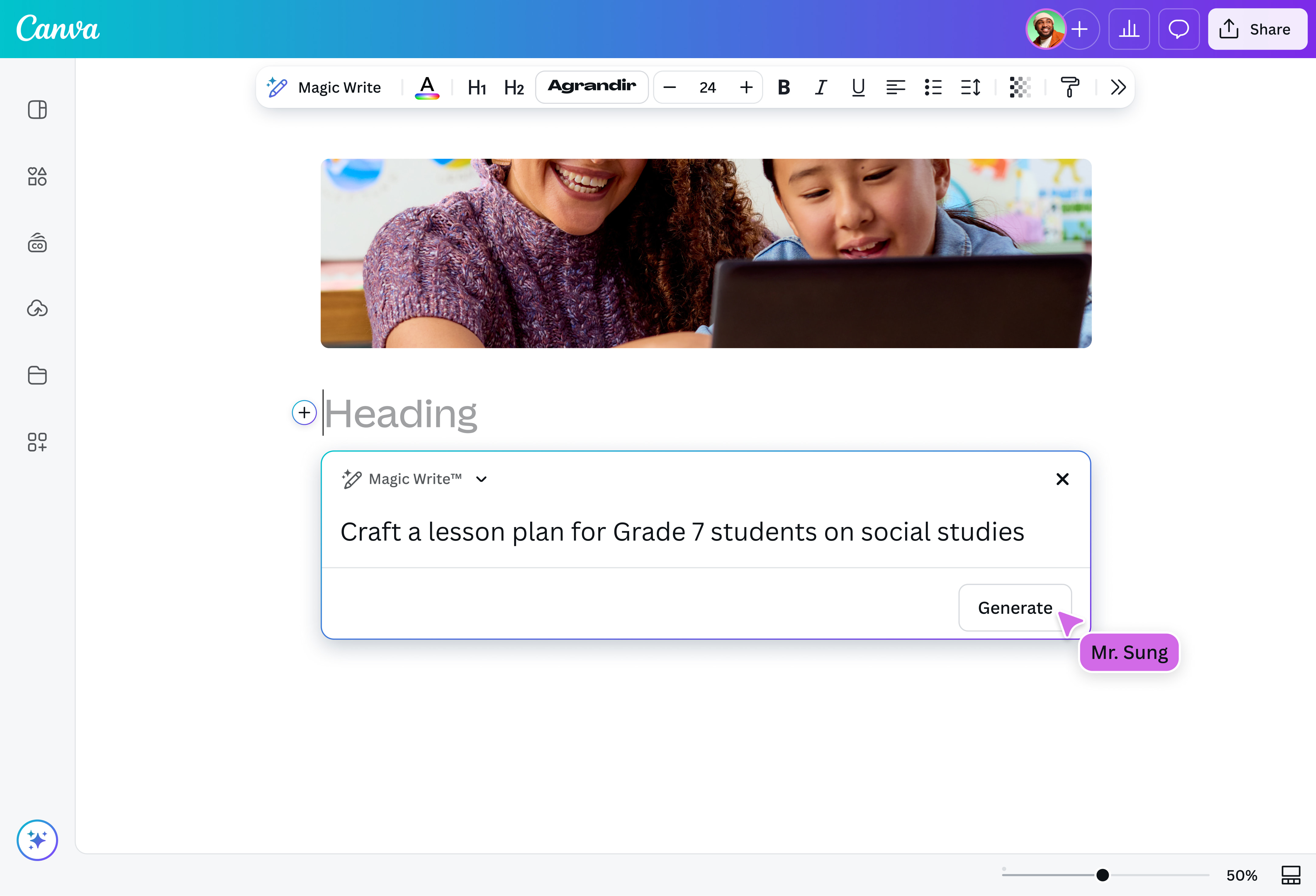 Free online AI lesson plan generator | Canva
