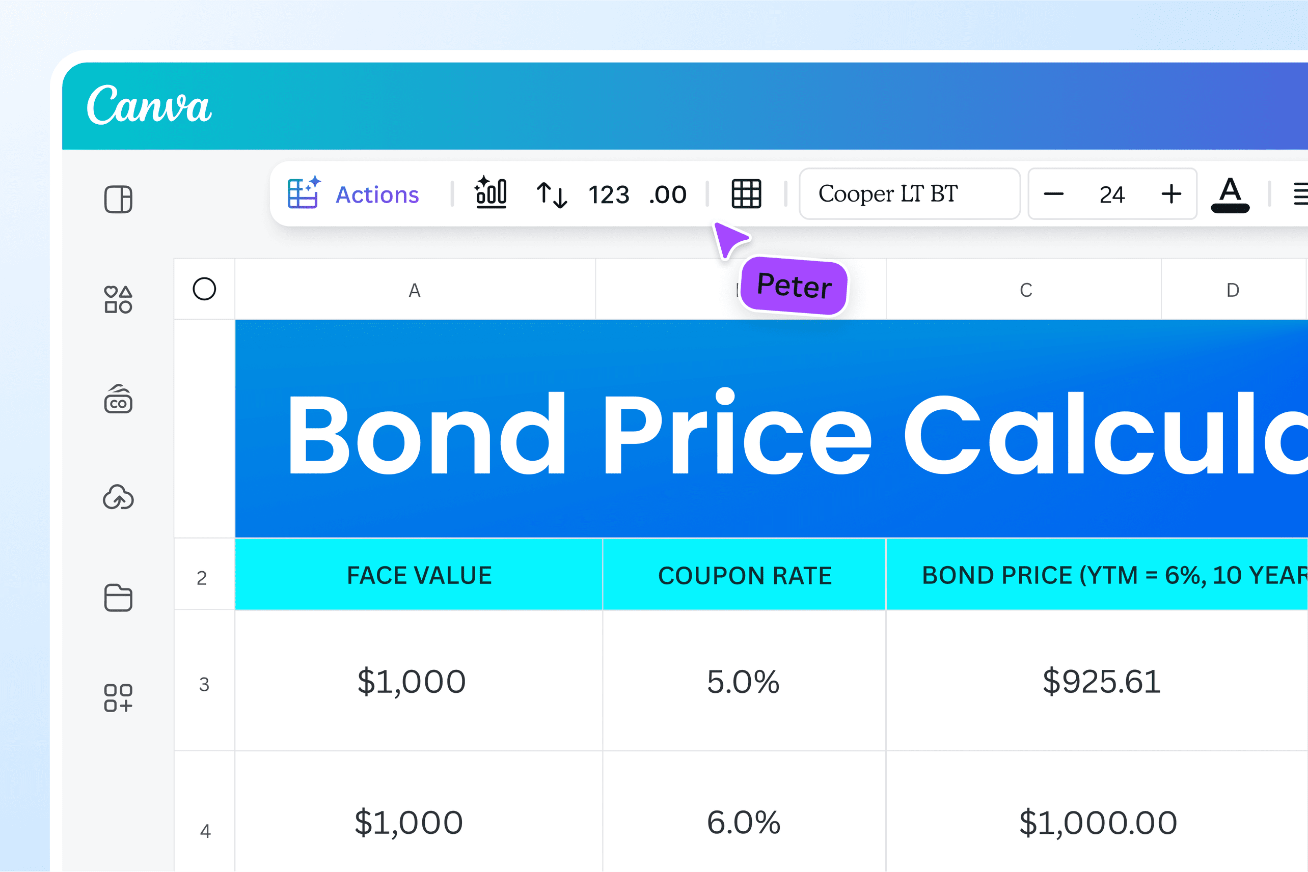 Free bond price calculator: Get bond values quickly | Canva