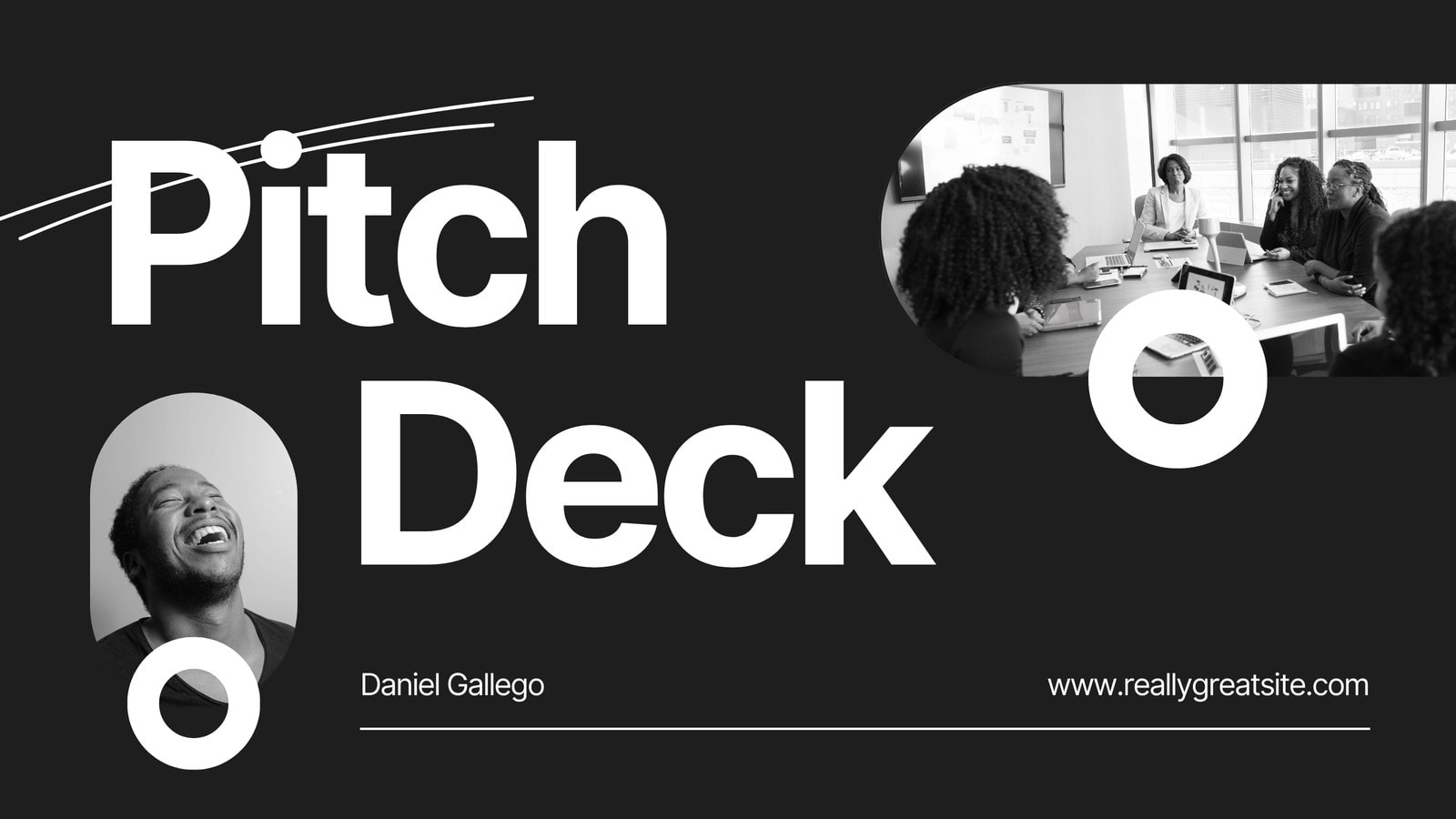 Presentasi Pitch Deck Sederhana Hitam dan Putih Gelap