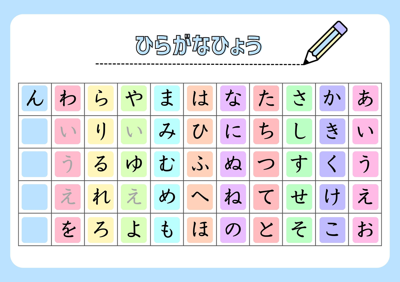 あいうえお表・ひらがな表作成！おしゃれなデザインを簡単に